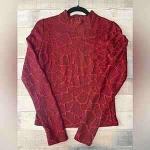 Red Patterned Women's Top